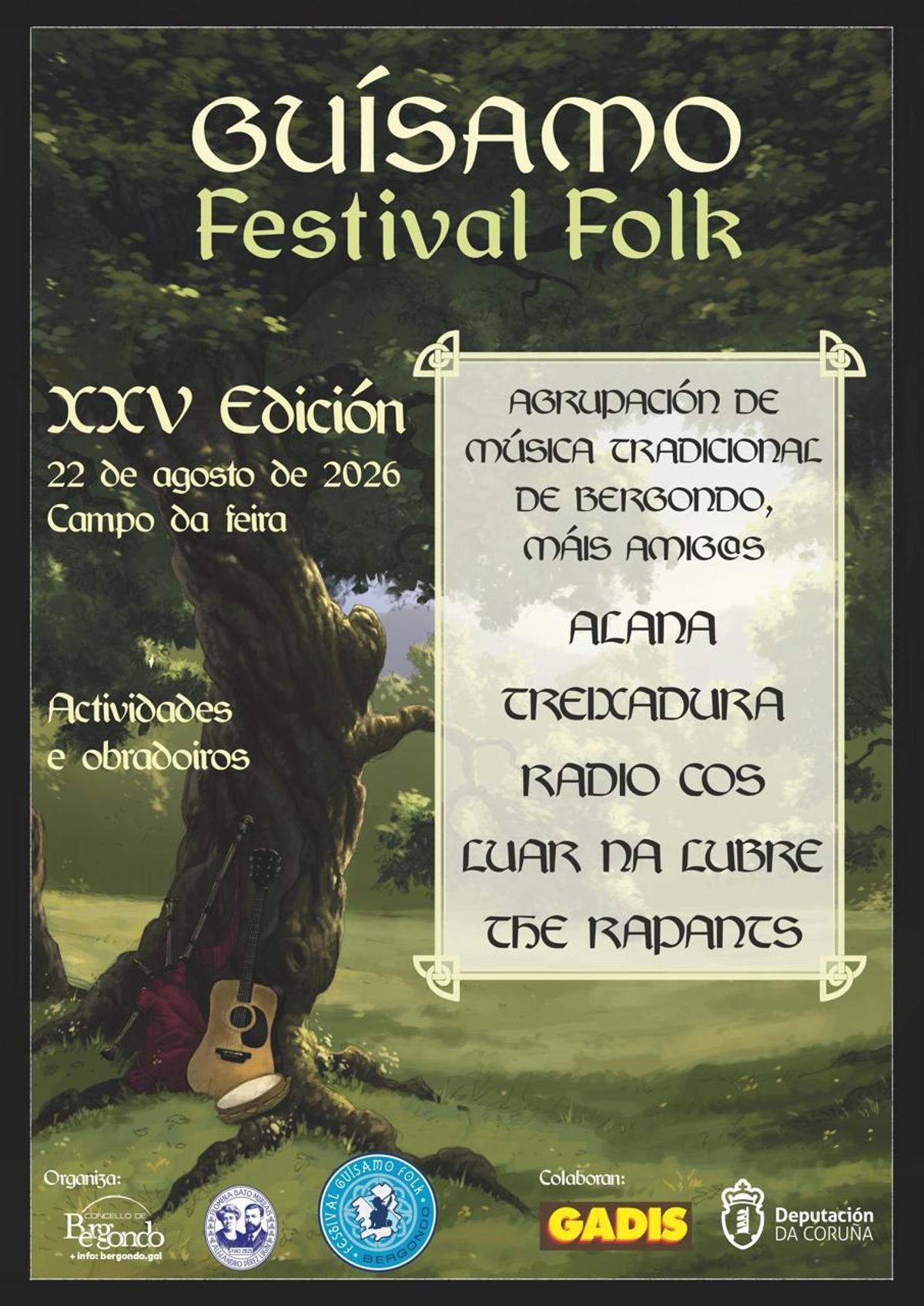Cartel del festival Guísamo Folk