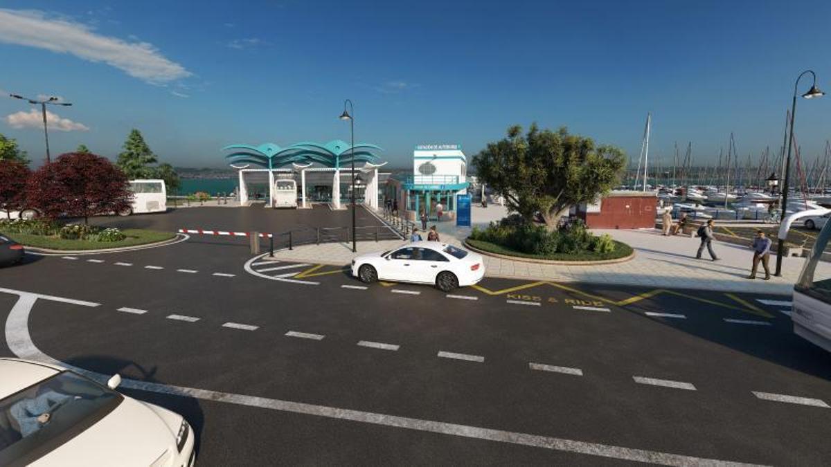 Recreación virtual de la parte delantera de la estación de autobuses | //