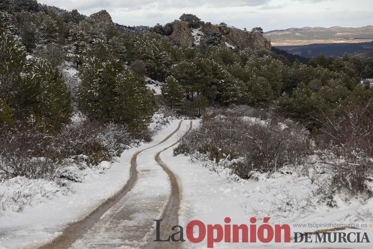 La borrasca Herminia tiñe de blanco la cima de la Región de Murcia