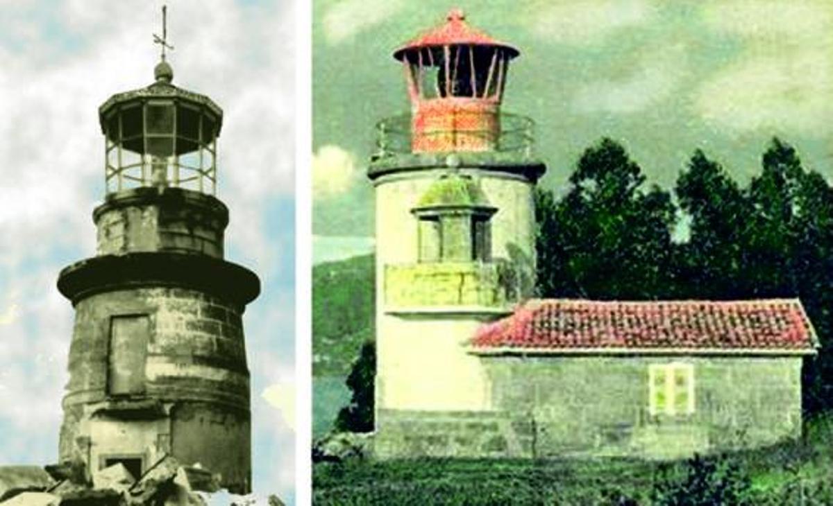 Antigos faros de Cíes e A Guía. | // ARQUIVO DO AUTOR