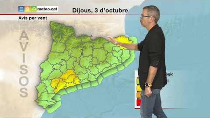 Vent, onades i pluja posen dijous en risc l&#039;àrea de Girona