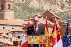 Javier Lambán, presidente del Gobierno de Aragón, en un acto del pasado mes de mayo en Teruel.