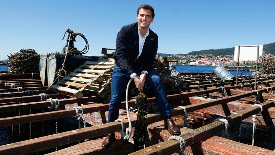 Albert Rivera, líder de Ciudadanos, en su último viaje a Vigo // Alba Villar