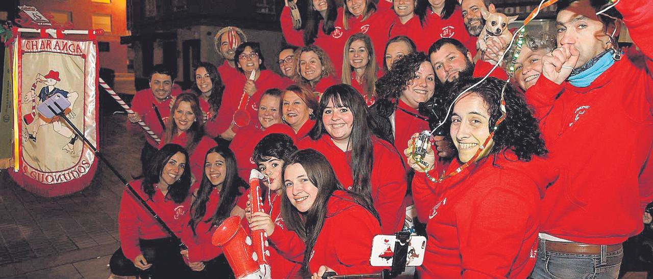 La charanga “Los Gijonudos”, en el Antroxu del año pasado.