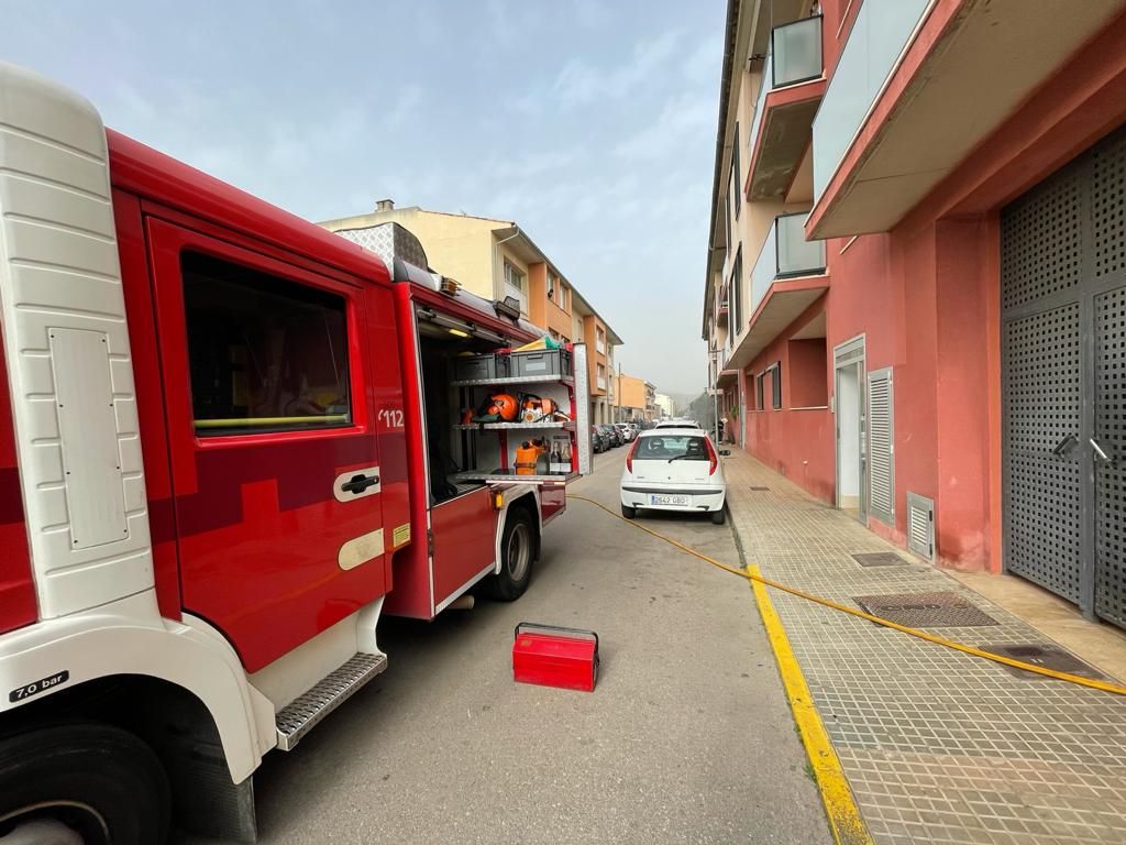 Incendio en un aparcamiento subterráneo en sa Pobla