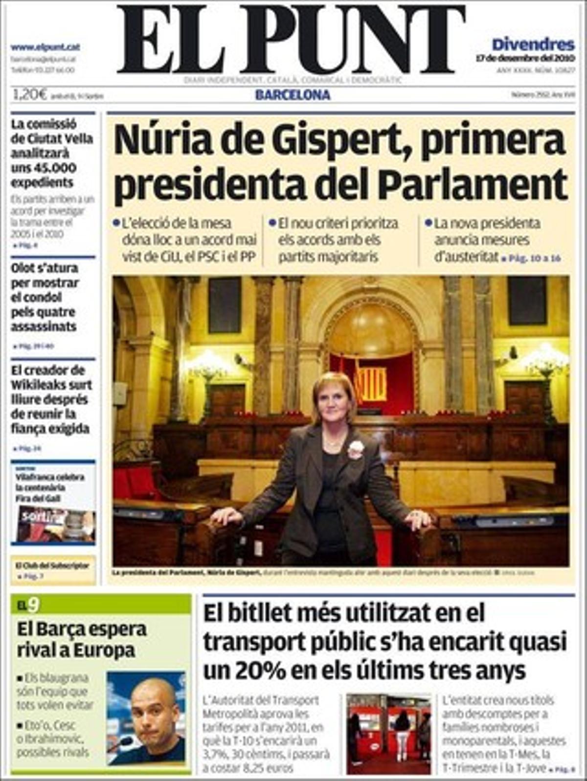 ’El Punt’ destaca també que els Mossos desallotgen el símbol de la resistència a l’ensorrar la Colònia Castells.