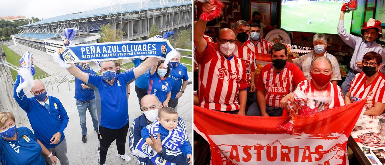 Los aficionados, antes del partido de Asturias: “Nada mejor que un derbi como los de antes”