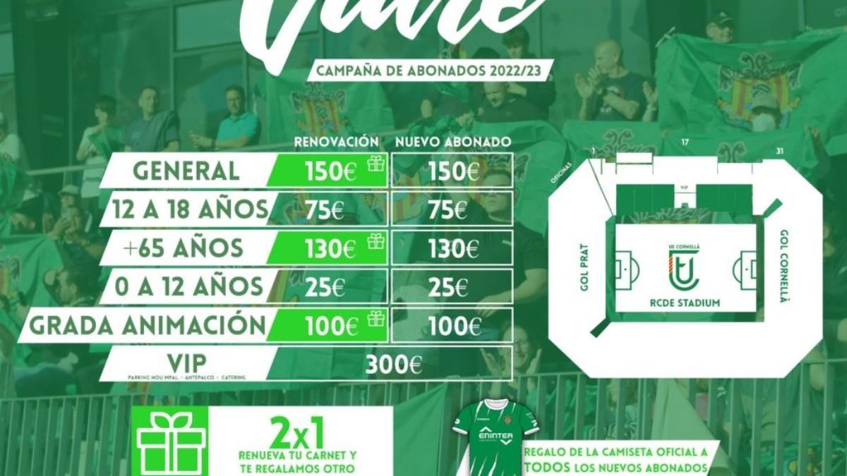 La Unió Esportiva Cornellà hace oficial la campaña de abonados