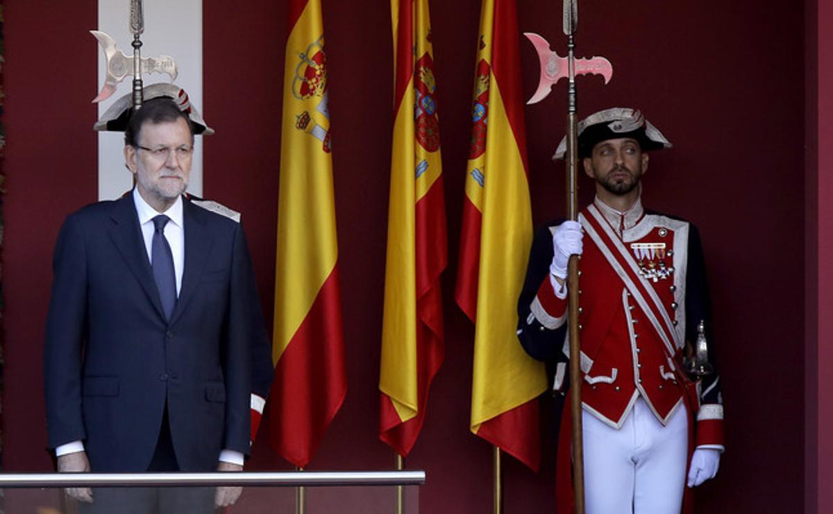 El president del Govern, Mariano Rajoy, en la desfilada del 12-O.