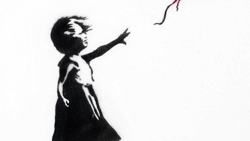 Una de las obras más conocidas de Banksy.