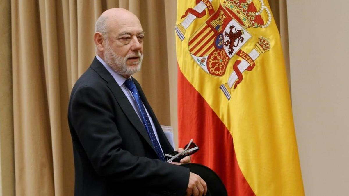 El fiscal general del Estado, José Manuel Maza, este miércoles en la comisión de Justicia del Congreso.