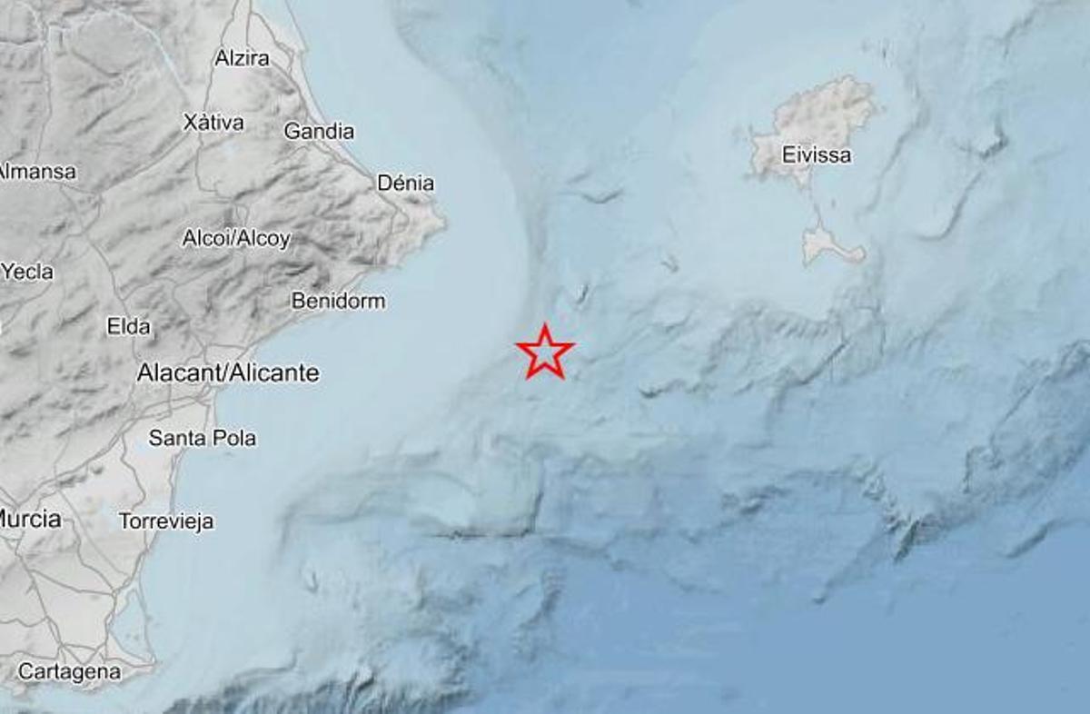 Un terremoto de magnitud 1,8 sacude el Mediterráneo frente a la provincia de Alicante