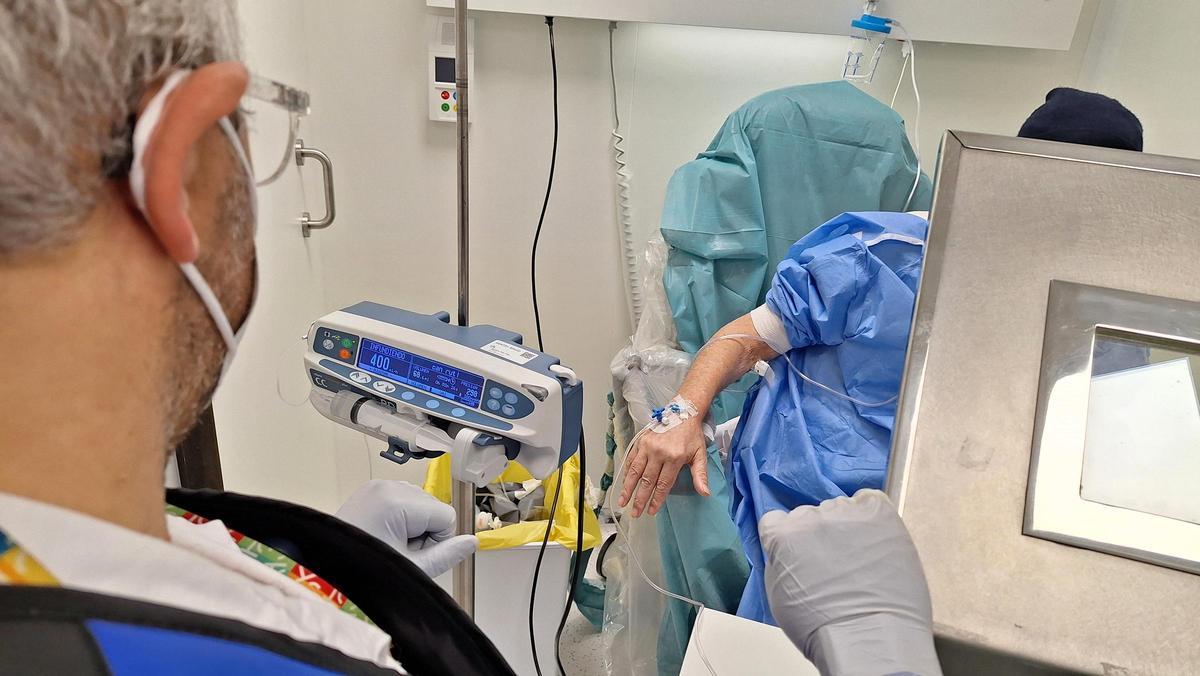 Un pacient durant el tractament