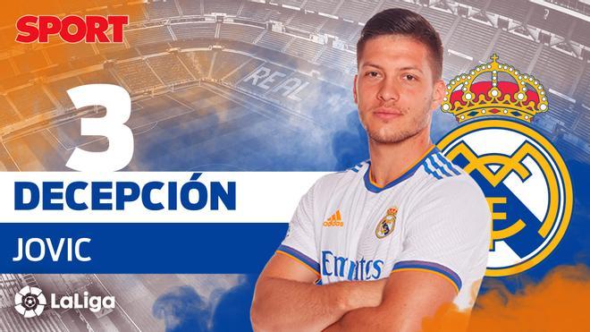 JOVIC (3): Decepción. El serbio ha sido una de las mayores decepciones y ha confirmado que no encaja en el estilo del Real Madrid.