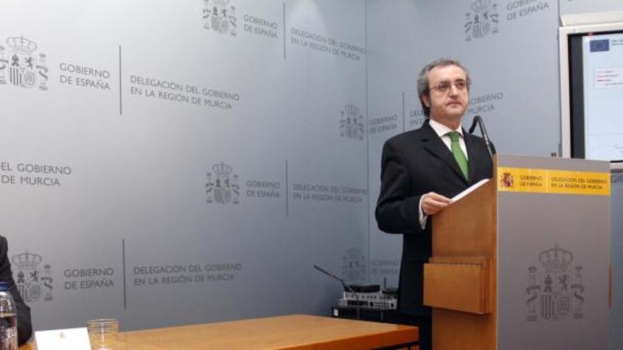 Jesús Miranda, subsecretario de Fomento, presentando en Murcia el Corredor Mediterráneo, en una foto de archivo.