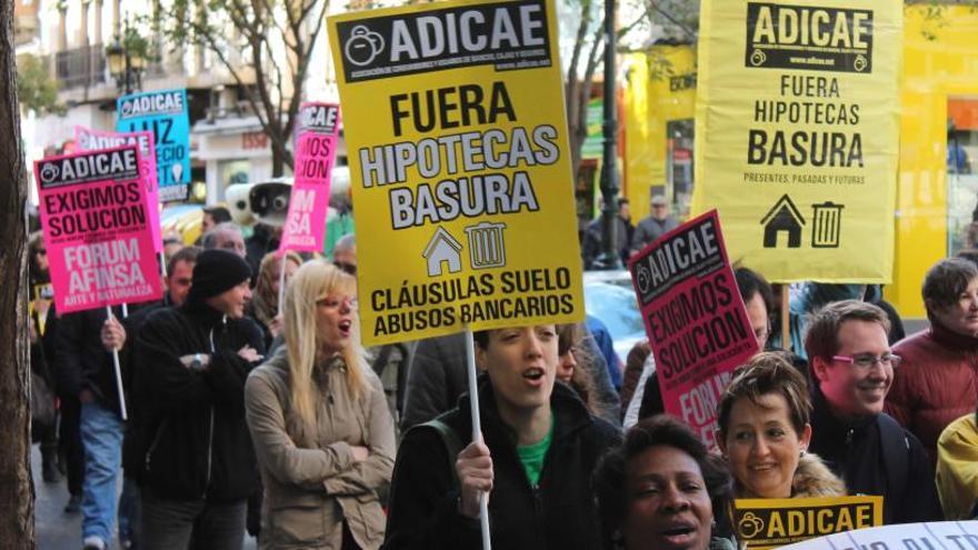 Protesta contra las cláusulas suelo.