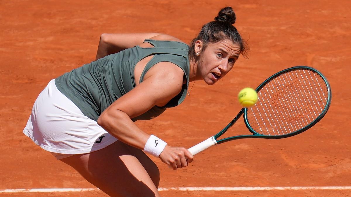 Sorribes, durante su partido ante Swiatek