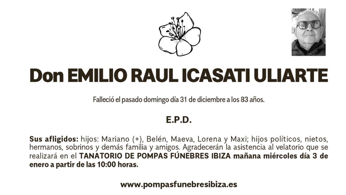Esquela Emilio Raul Icasati Uliarte