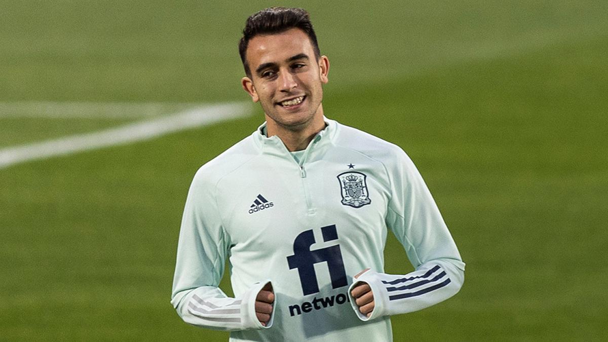 Eric García, durante un entrenamiento de la selección española.