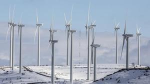 Aerogeneradors a Castellfort, a la comarca dels Ports (Castelló).