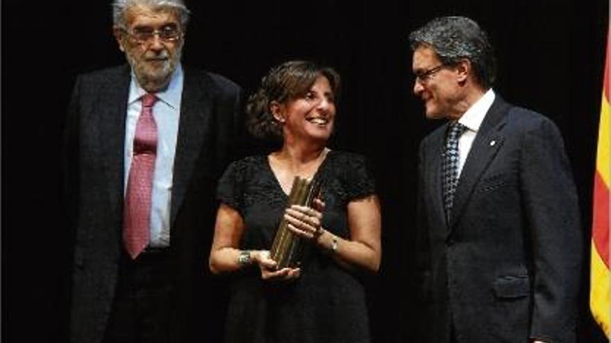 José Manuel Lara, Sílvia Soler i Artur Mas en l&#039;acte d&#039;entrega del premi.