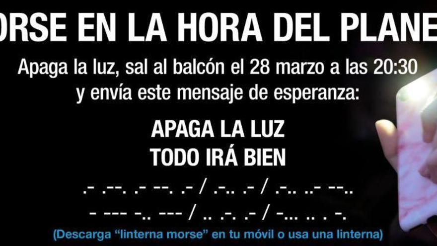 Am Samstag (28.3.) um 20.30 Uhr können auch die Balearen-Bewohner von ihren Balkons aus Morse-Zeichen mit ihren Handys oder Taschenlampen als Symbol des Umweltschutzes in die Welt schicken.