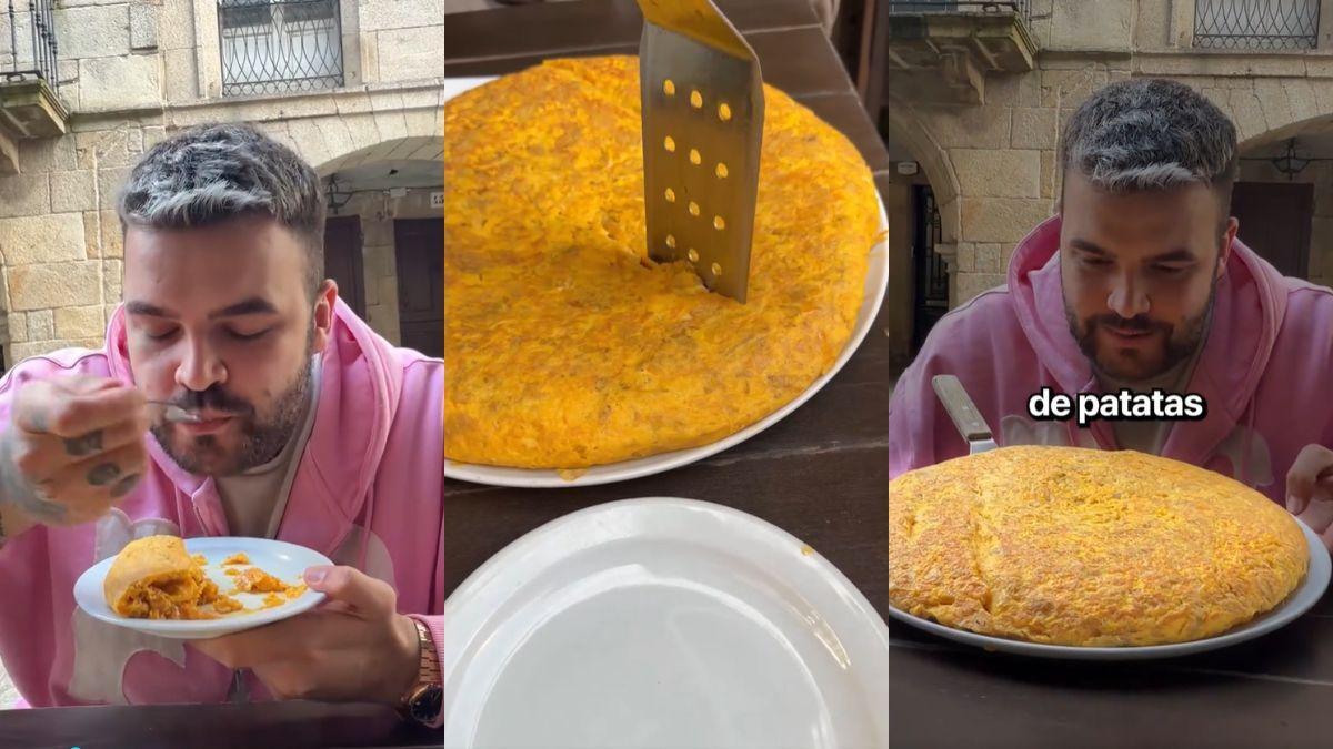 El creador de contenido Guanyar prueba la tortilla de este afamado restaurante de Santiago