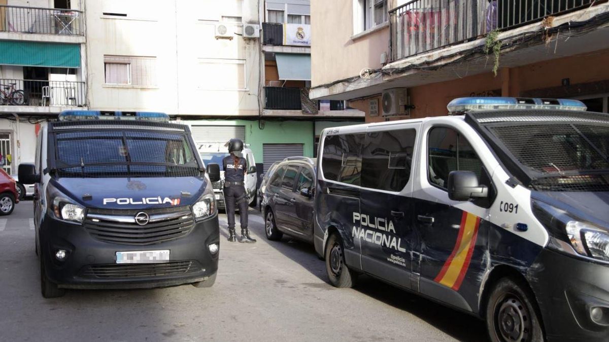 Agentes de la Policía Nacional, durante una operación en Son Gotleu. Agentes de la Policía Nacional, durante una operación en Son Gotleu.