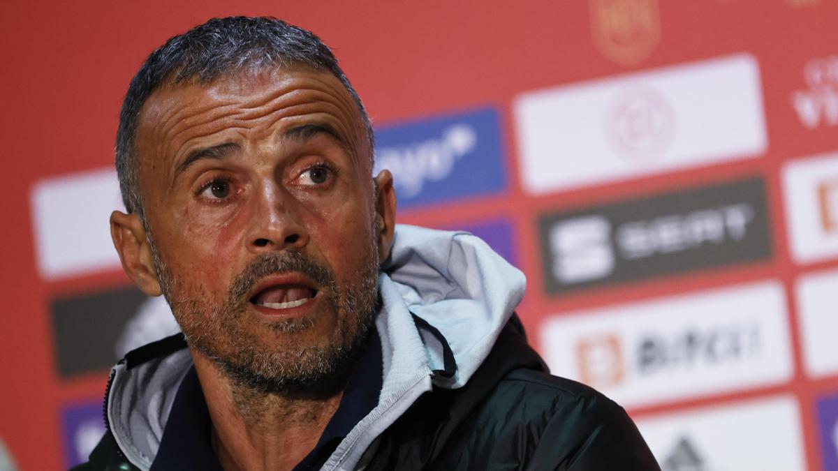 Luis Enrique, durante la rueda de prensa.