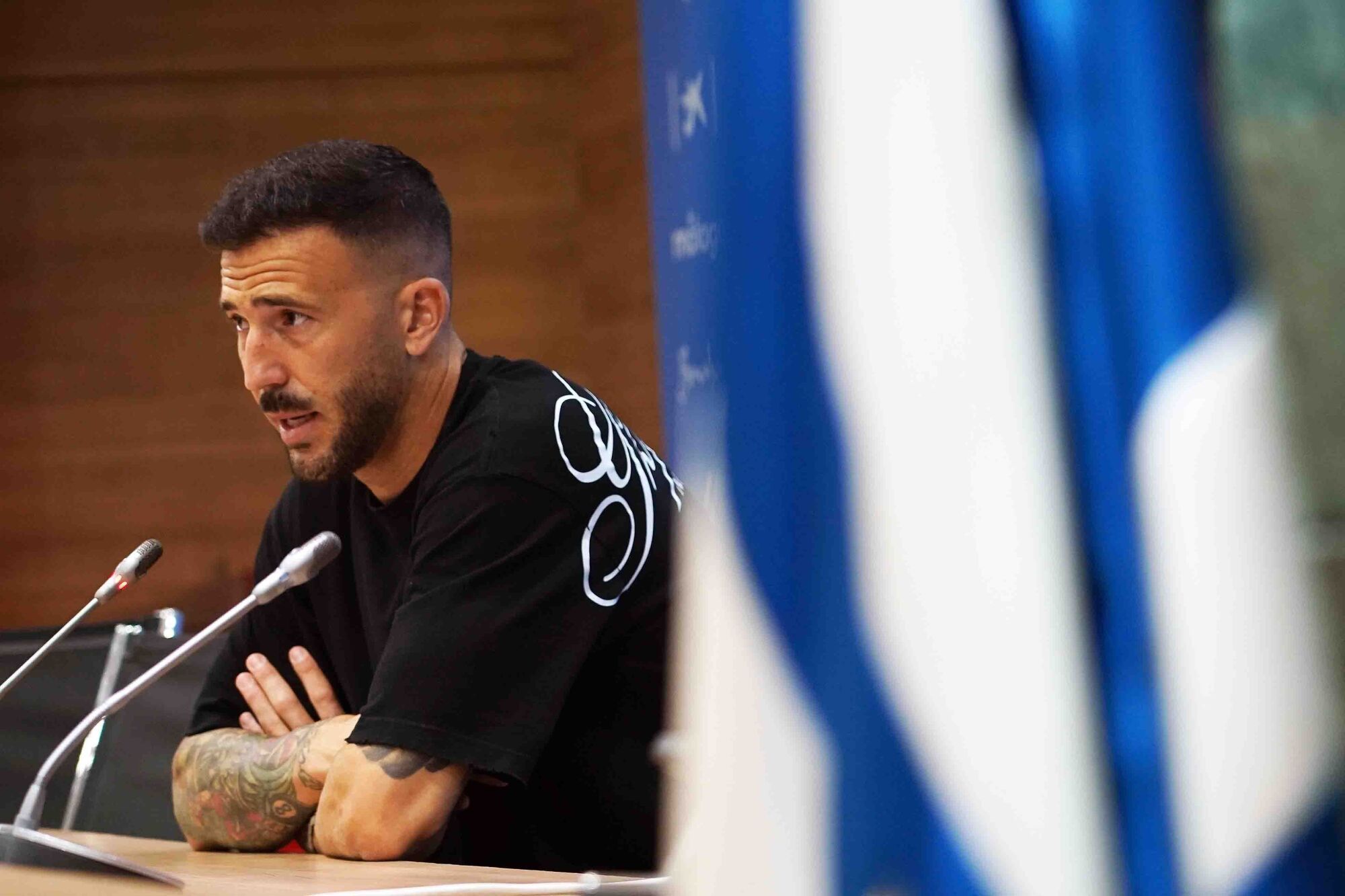 Despedida del jugador del Málaga CF, Dioni donde se ha despedido hoy en rueda de prensa