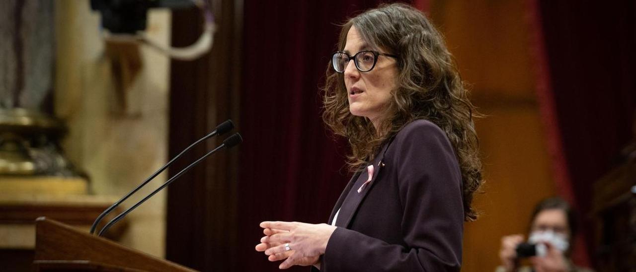 La ’consellera’ de Igualtat i Feminismes, Tània Verge, en el Parlament.