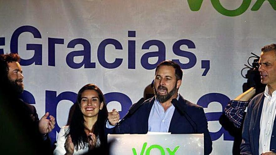 El líder de Vox, Santiago Abascal, ahir a Madrid