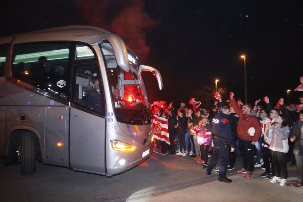 Rebuda dels aficionats al Girona després de la victòria davant el Madrid