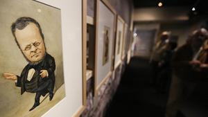 Detalle de la exposición ’Caricatures de la Barcelona vuitcentista’, con obras firmadas por Josep Parera donadas al Museu Marès. 