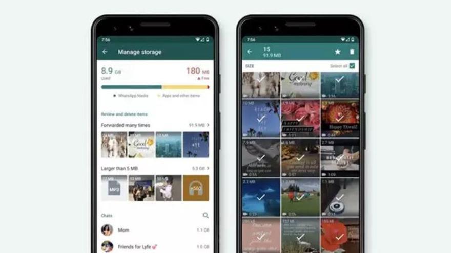 WhatsApp permite borrar archivos de forma masiva.