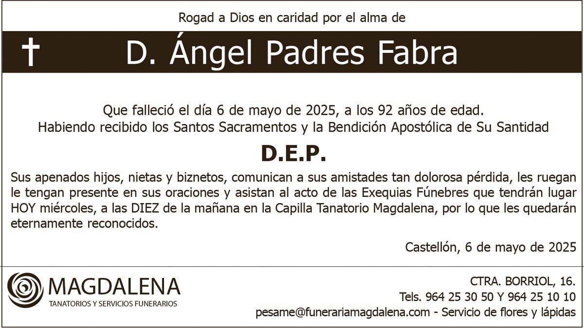 D. Ángel Padres Fabra