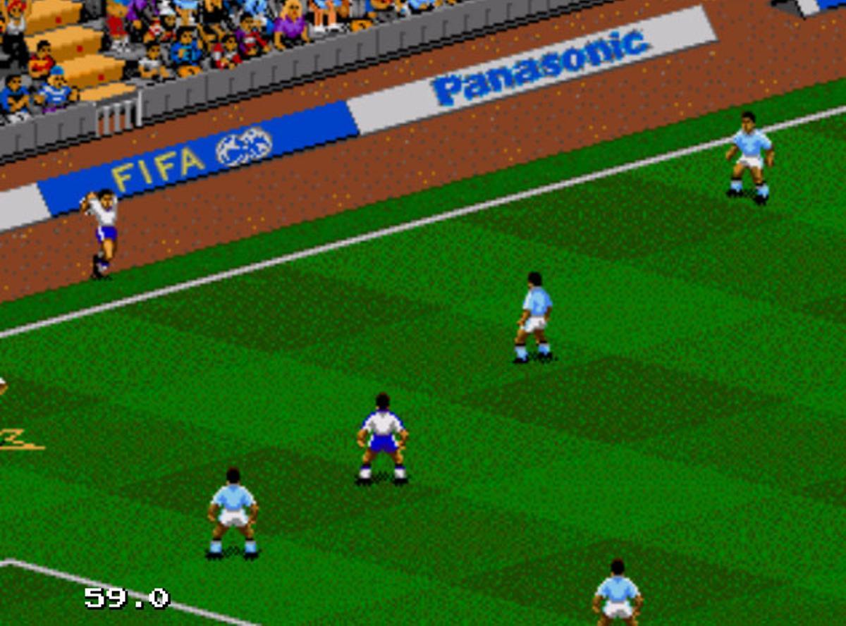 Hace más de 25 años, el FIFA ya contaba con publicidad en los estadios. En la imagen, un Celta-Dépor.