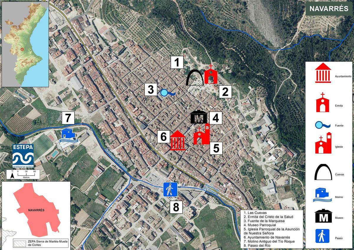 Principales localizaciones de Navarrés