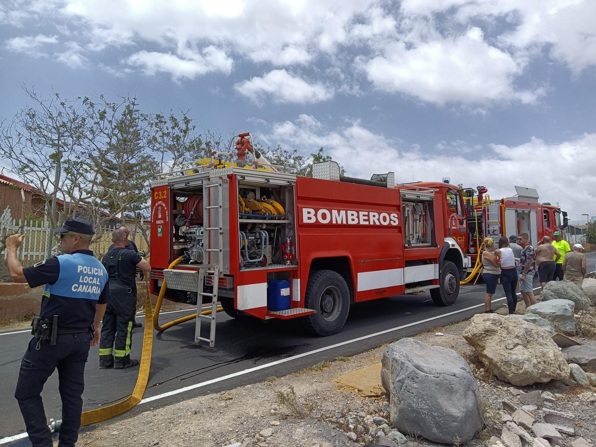 Incendio en el camping de Pasito Blanco