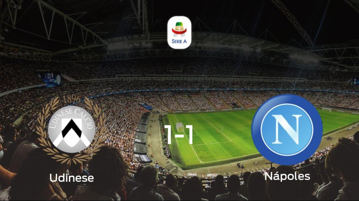 El Udinese y el Nápoles empatan y se llevan un punto (1-1)