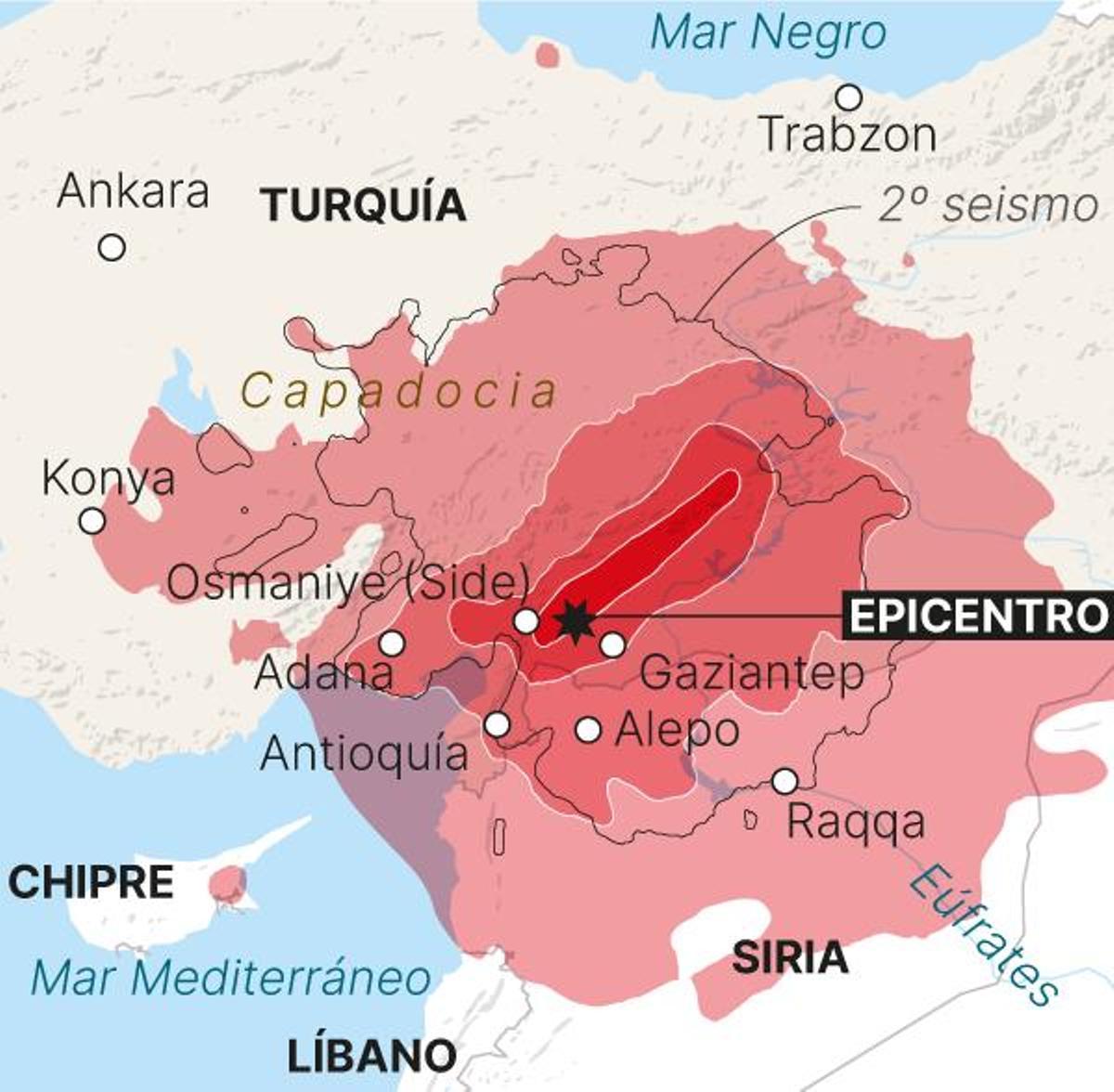 Epicentro del terremoto.