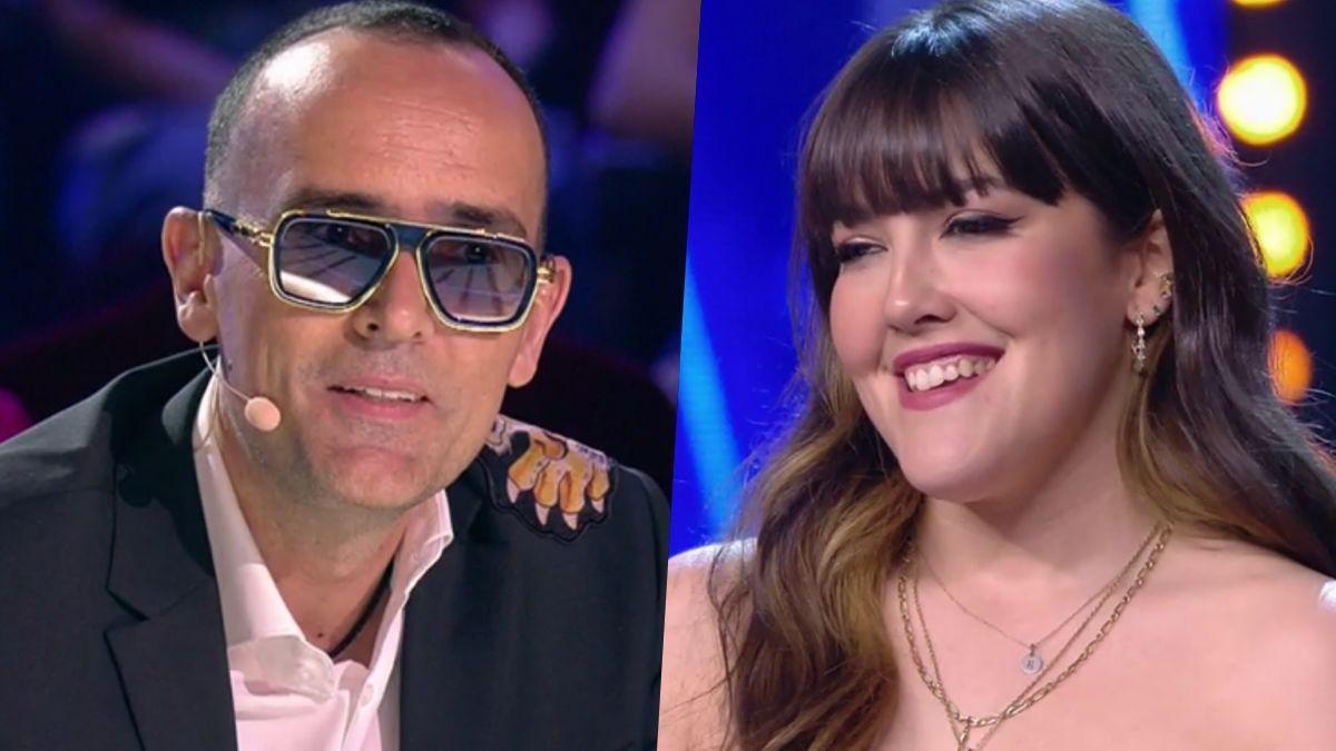 Risto Mejide y Alba Lucía, concursante de ’OT 2009’, en ’Got Talent’.