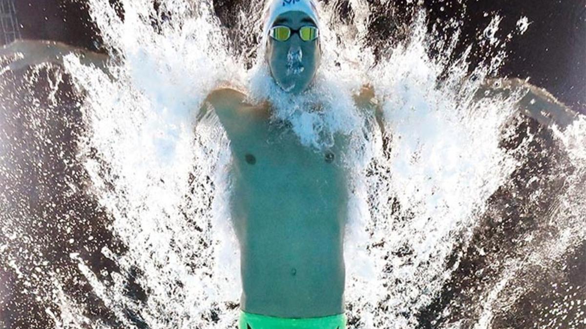 Michael Phelps, en acción