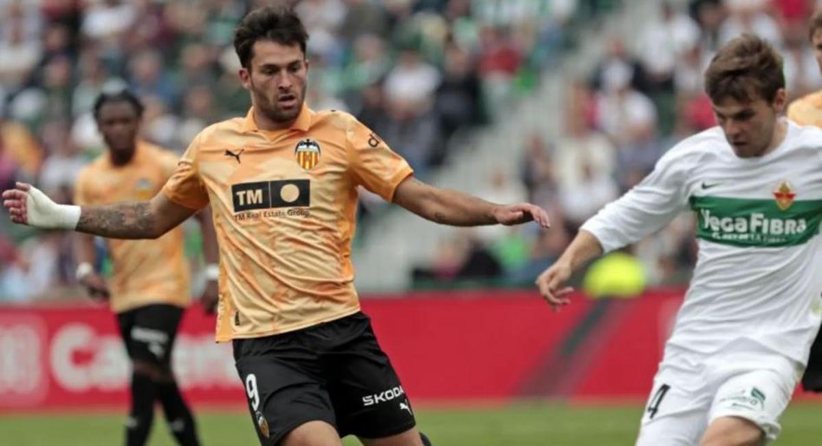 Hugo Duro, y Febas, en el partido del sábado en Elche