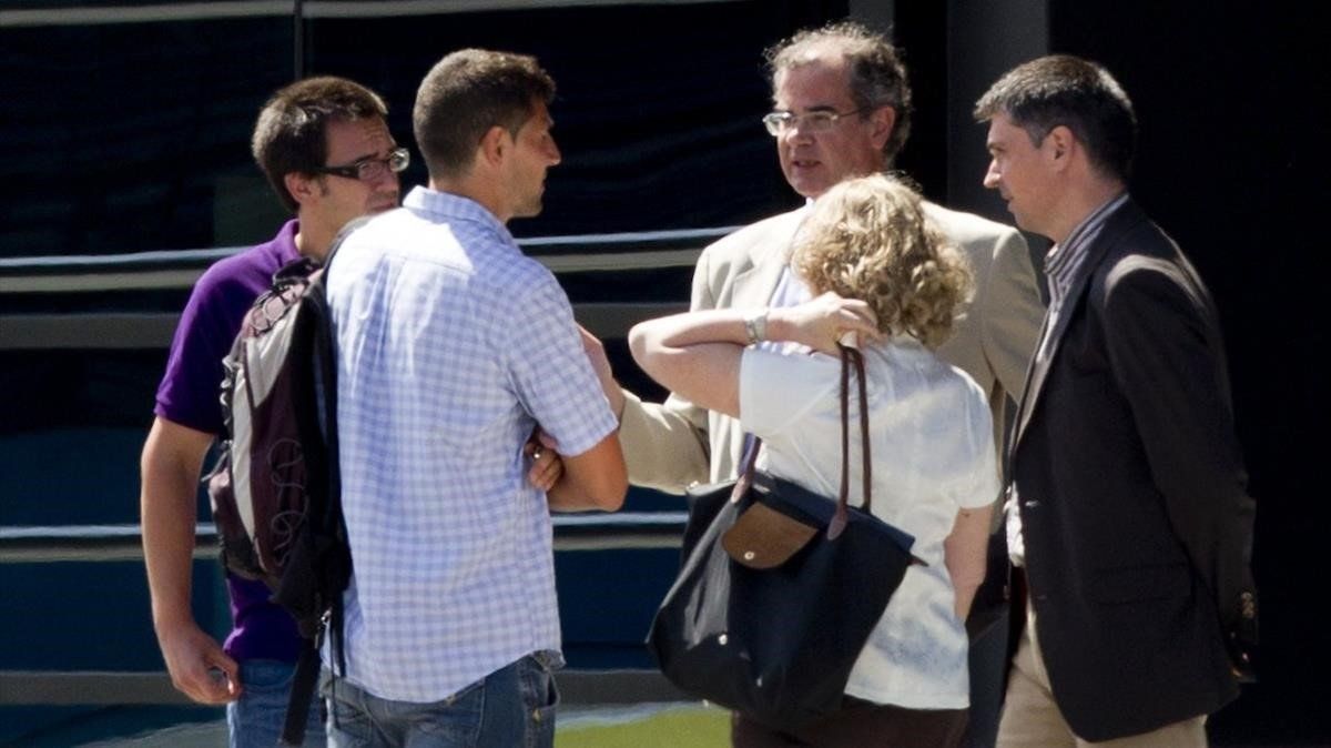 El juez Joaquín Aguirre durante un registro de la 'operación Macedonia' en el 2012.