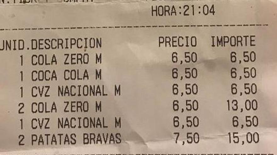 Nuevo récord en las clavadas de la restauración en España: 54 euros por una ronda de refrescos y cerveza