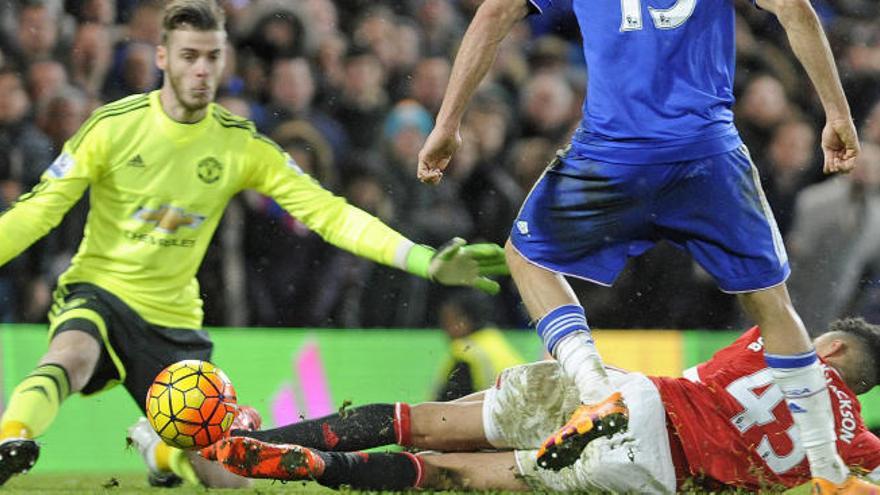 De Gea en su partido con el United ante el Chelsea.