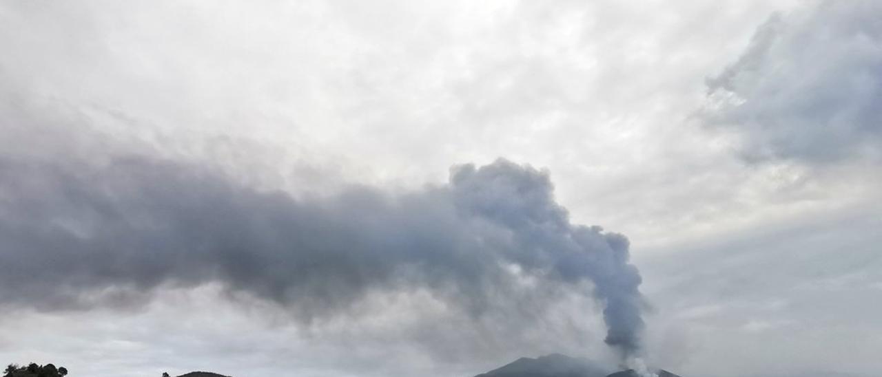 Distribución del penacho del volcán de La Palma.