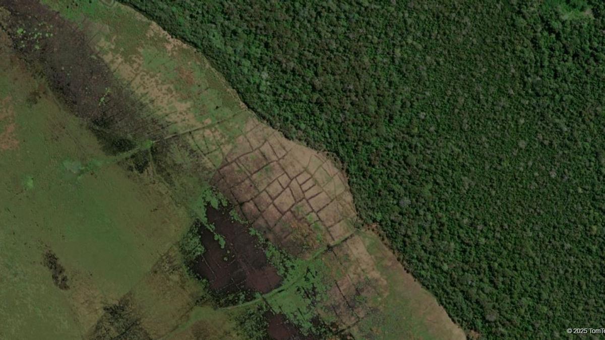 Canales de drenaje de la cultura casarabe fotografiados desde el aire. Umberto Lombardo / Bing Maps