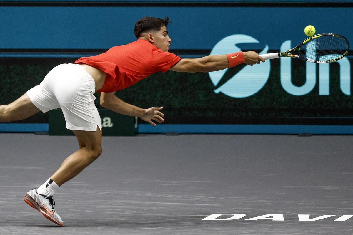 Alcaraz - Machac de Copa Davis, en imágenes